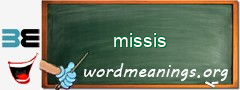 WordMeaning blackboard for missis